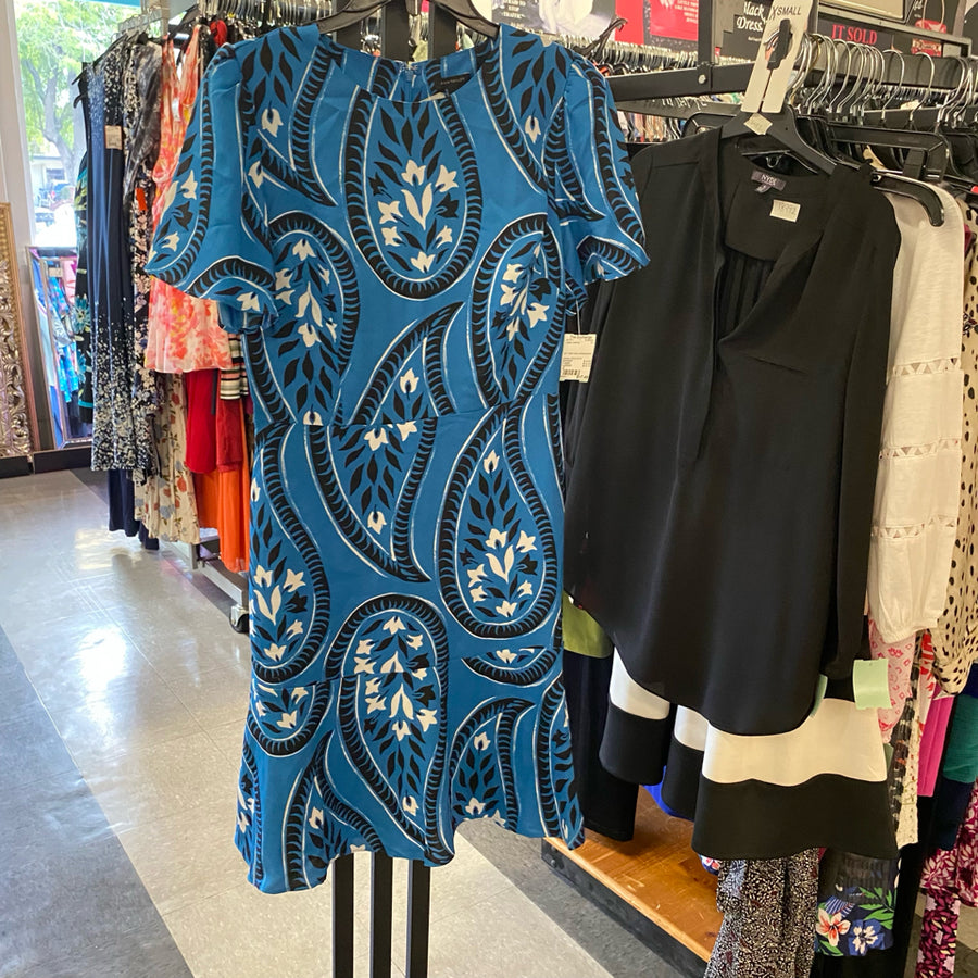 Ann Taylor dress blk/blue/white