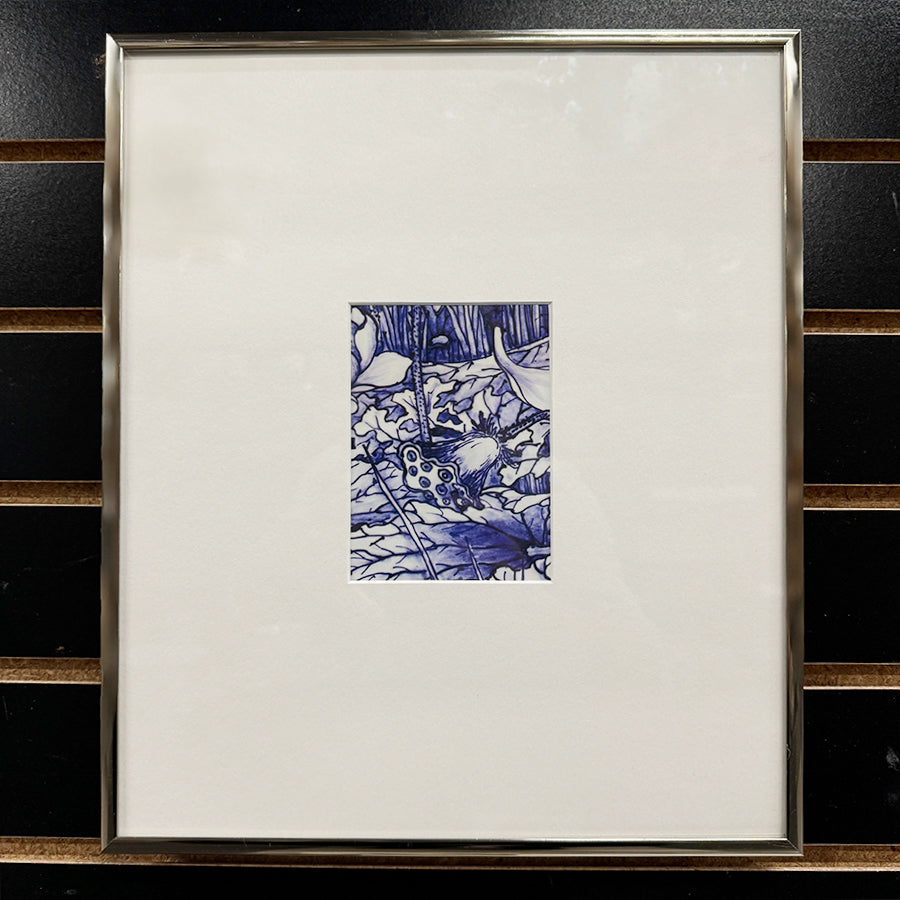 Abstract Print in Blue & White I