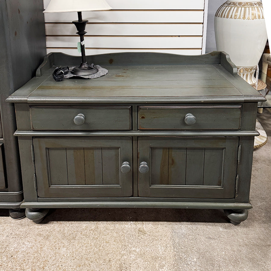 Media Cabinet - Dark Green, 2-Drawers