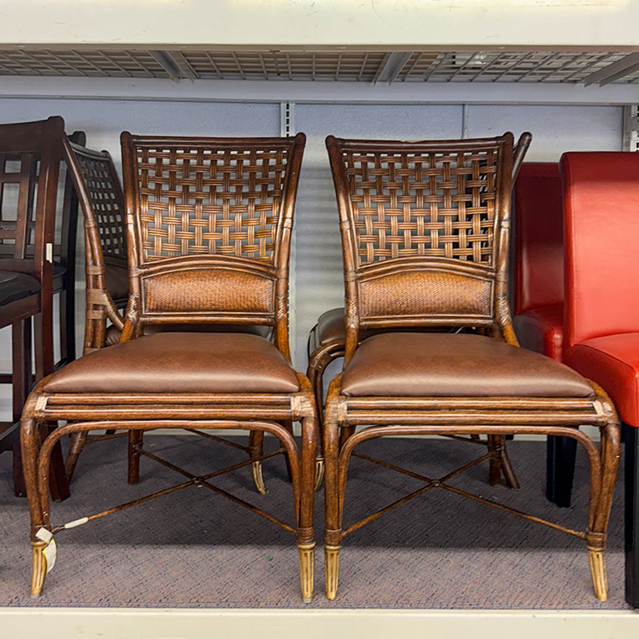 Chairs - Rattan w/Brown Seats (Set of 4)