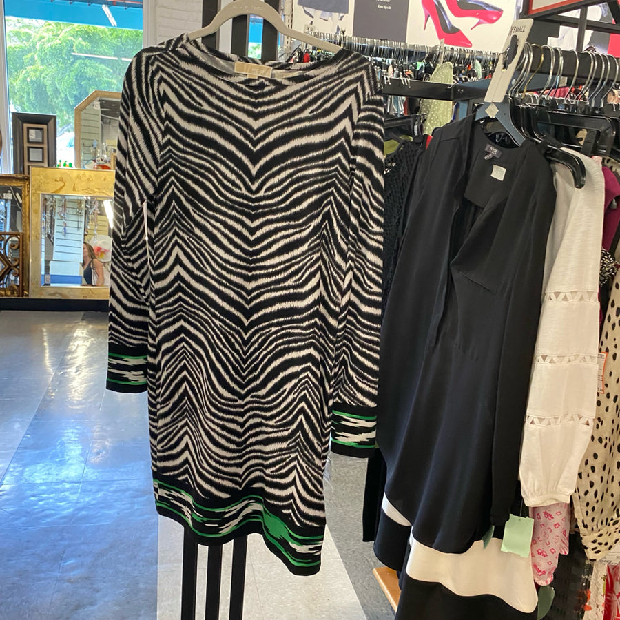 Michael Kors Dress black white animal long sleeve