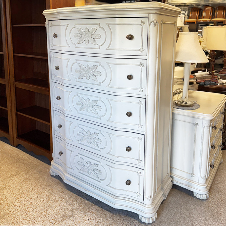 Chest/cream wood, 5 drawers