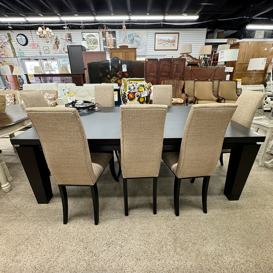 Dining Table, 8 - Tan Chairs, (Custom Made - Sarasota Collection)