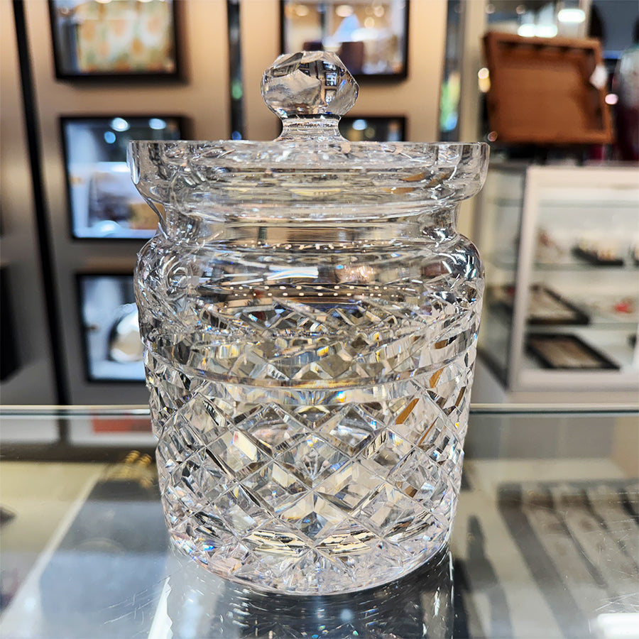 Waterford crystal biscuit barrel with lid Marquis Canterbury collection
