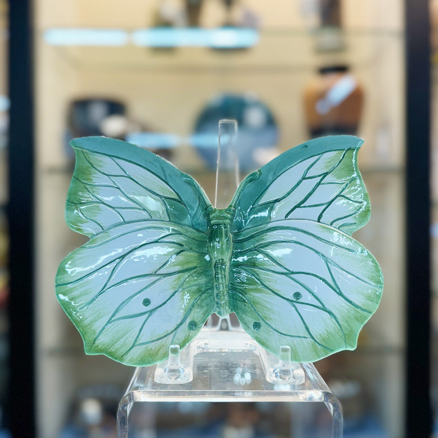Nora Fenton Green Butterfly Dish w. Lid