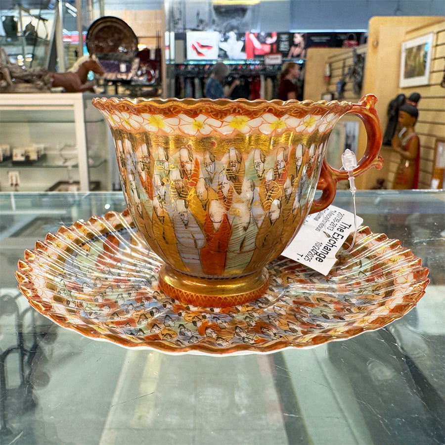 Demitasse cup/saucer Japanese Satsuma