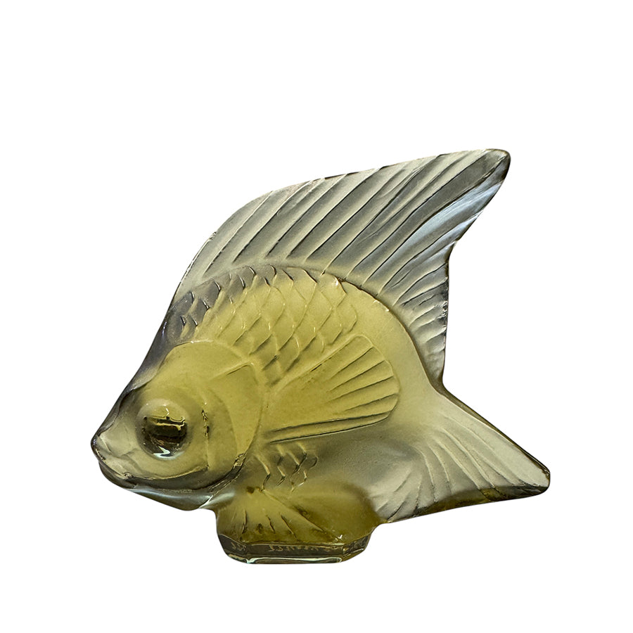 Lalique Yellow Gold Fish Sculpture