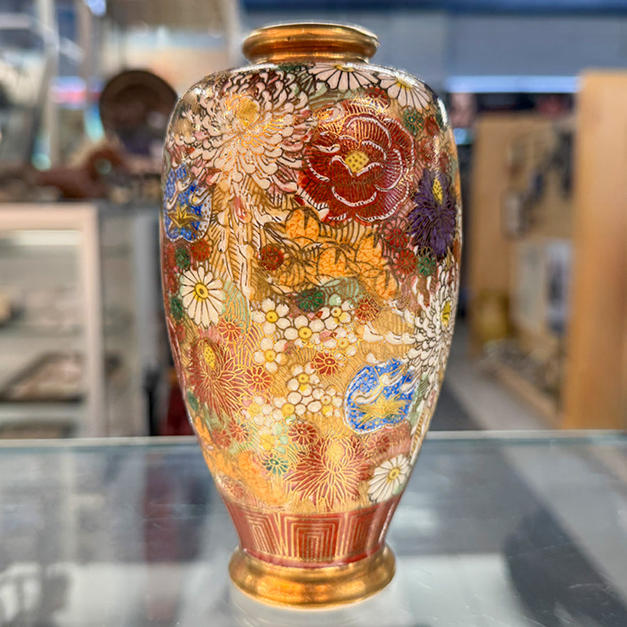 Vase Japanese Satsuma Meiji Millefleur Hndptd.