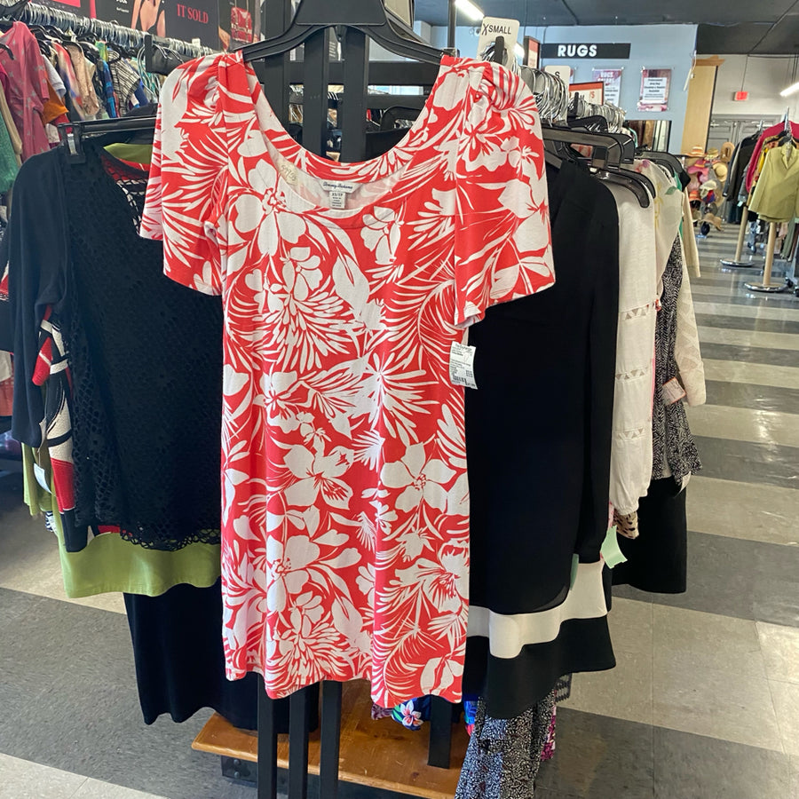 Tommy Bahama Dress orange white short sleeve