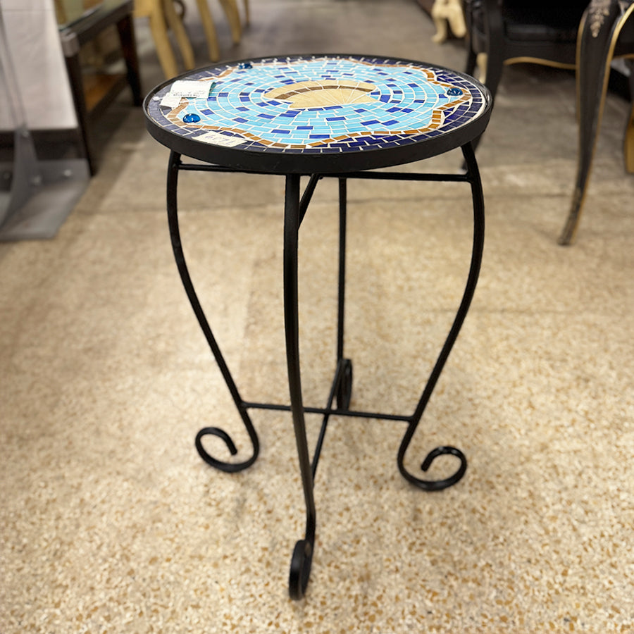 plant stnad square mosaic top iron base