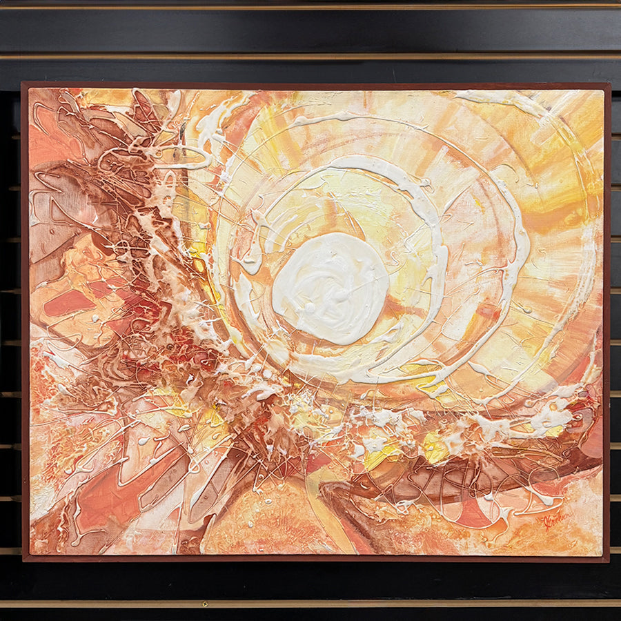Solara abstract in yellows orange and browns