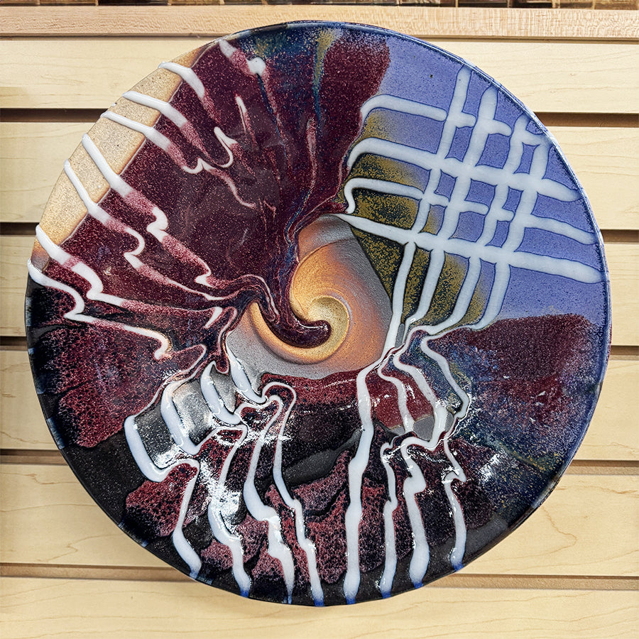 Matthew Patton Hanging Bowl Purple Red Signed