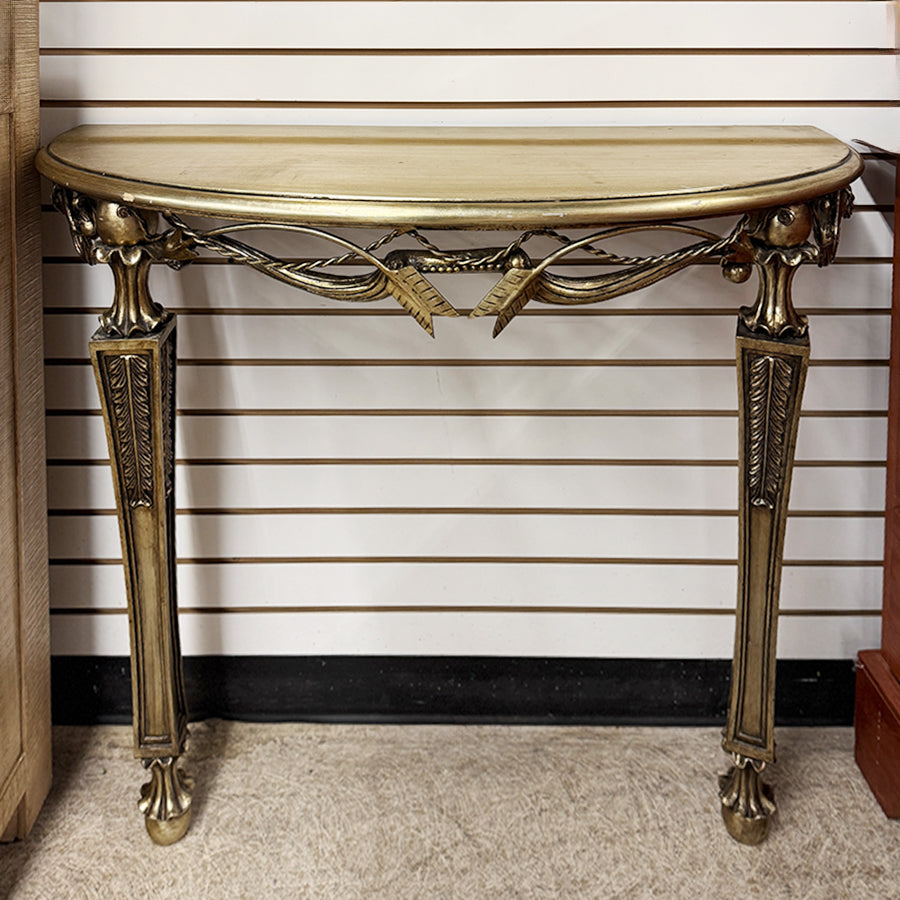 Entry table/wall mount, gold & beige, by  Howard Elliot