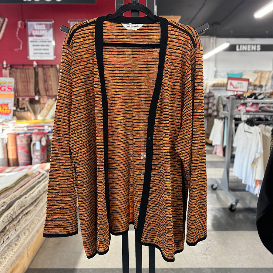 Misook Cardigan orange black