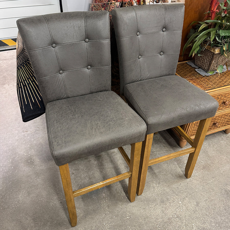 Bar stools taupe fauz suede