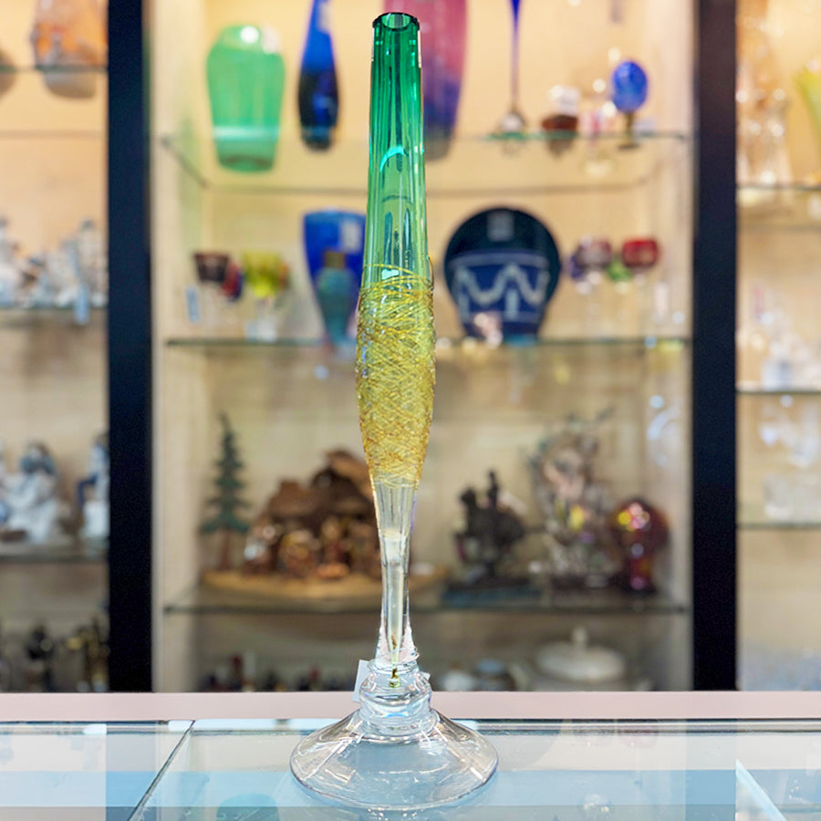 Eric Peder Brakken Green Threaded Vase